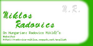 miklos radovics business card